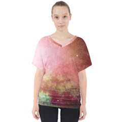 Galaxy Red V-neck Dolman Drape Top by snowwhitegirl