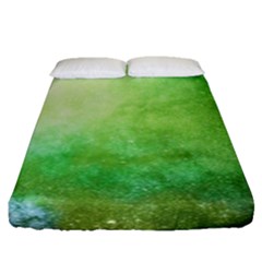 Galaxy Green Fitted Sheet (queen Size) by snowwhitegirl