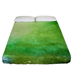 Galaxy Green Fitted Sheet (king Size) by snowwhitegirl