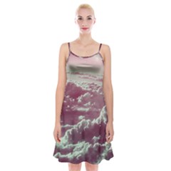 In The Clouds Pink Spaghetti Strap Velvet Dress by snowwhitegirl