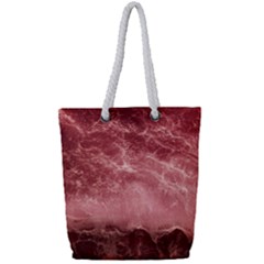 Red  Ocean Splash Full Print Rope Handle Tote (small) by snowwhitegirl