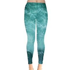 Green Ocean Splash Leggings  by snowwhitegirl