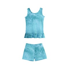 Green Ocean Splash Kid s Boyleg Swimsuit