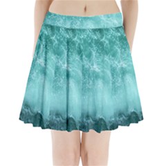 Green Ocean Splash Pleated Mini Skirt by snowwhitegirl