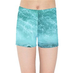 Green Ocean Splash Kids Sports Shorts by snowwhitegirl