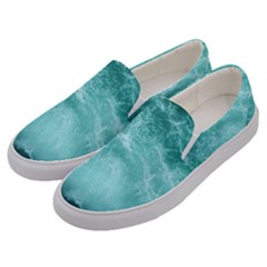 Green Ocean Splash Men s Canvas Slip Ons by snowwhitegirl