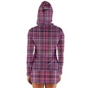 Pink Plaid Long Sleeve Hooded T-shirt View2