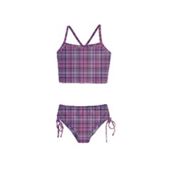 Pink Plaid Girls  Tankini Swimsuit