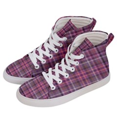 Pink Plaid Men s Hi-top Skate Sneakers by snowwhitegirl