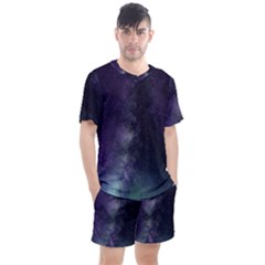 Galaxy Sky Purple Men s Mesh Tee And Shorts Set