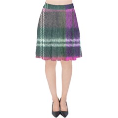 Pink Plaid Flannel Velvet High Waist Skirt