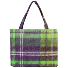 Neon Green Plaid Flannel Mini Tote Bag by snowwhitegirl