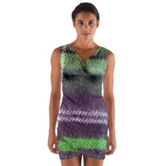 Neon Green Plaid Flannel Wrap Front Bodycon Dress by snowwhitegirl