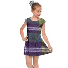 Neon Green Plaid Flannel Kids Cap Sleeve Dress