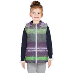 Neon Green Plaid Flannel Kid s Hooded Puffer Vest by snowwhitegirl