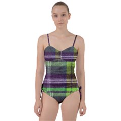 Neon Green Plaid Flannel Sweetheart Tankini Set by snowwhitegirl