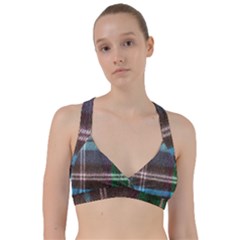 Blue Plaid Flannel Sweetheart Sports Bra by snowwhitegirl