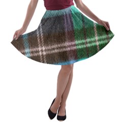 Blue Plaid Flannel A-line Skater Skirt by snowwhitegirl