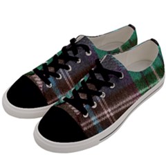 Blue Plaid Flannel Men s Low Top Canvas Sneakers by snowwhitegirl