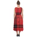 Red Plaid Midi Tie-Back Chiffon Dress View2