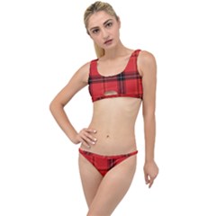 Red Plaid The Little Details Bikini Set