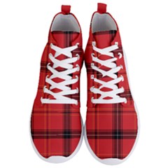 Red Plaid Men s Lightweight High Top Sneakers