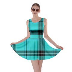 Aqua Plaid Skater Dress by snowwhitegirl