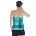 Aqua Plaid Strapless Top View2