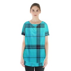 Aqua Plaid Skirt Hem Sports Top by snowwhitegirl