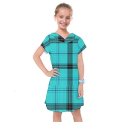 Aqua Plaid Kids  Drop Waist Dress by snowwhitegirl