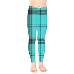 Aqua Plaid Kids  Legging by snowwhitegirl