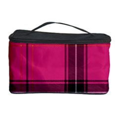 Dark Pink Plaid Cosmetic Storage Cases by snowwhitegirl