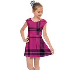 Dark Pink Plaid Kids Cap Sleeve Dress by snowwhitegirl