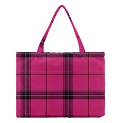 Dark Pink Plaid Medium Tote Bag by snowwhitegirl