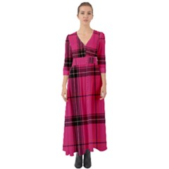 Dark Pink Plaid Button Up Boho Maxi Dress by snowwhitegirl