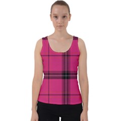 Dark Pink Plaid Velvet Tank Top by snowwhitegirl