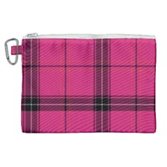 Dark Pink Plaid Canvas Cosmetic Bag (xl) by snowwhitegirl