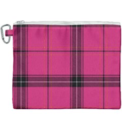 Dark Pink Plaid Canvas Cosmetic Bag (xxxl) by snowwhitegirl