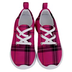 Dark Pink Plaid Running Shoes