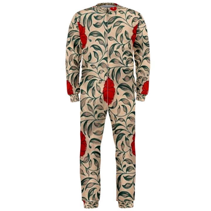 Papanese Floral Red OnePiece Jumpsuit (Men) 