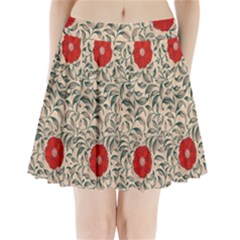 Papanese Floral Red Pleated Mini Skirt by snowwhitegirl