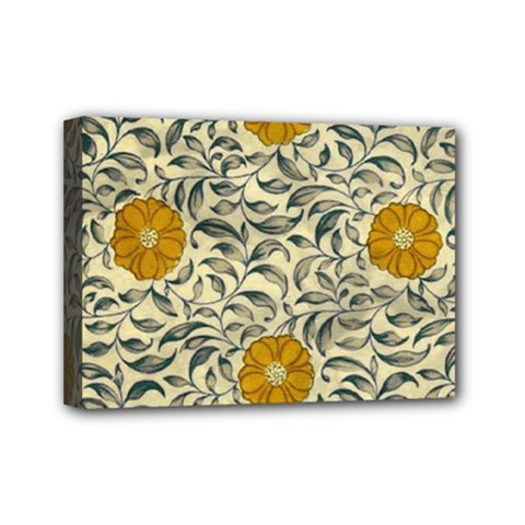 Japanese Floral Orange Mini Canvas 7  X 5  by snowwhitegirl