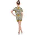 Japanese Floral Orange Kids  Mesh Tee and Shorts Set View2