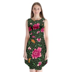 Pink Japan Floral Sleeveless Chiffon Dress  