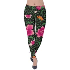 Pink Japan Floral Velvet Leggings by snowwhitegirl