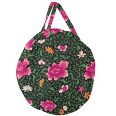 Pink Japan Floral Giant Round Zipper Tote