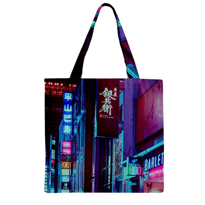 Japan City Zipper Grocery Tote Bag