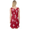 Red White Cross Sleeveless Satin Nightdress View2