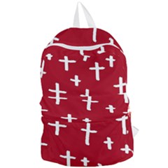 Red White Cross Foldable Lightweight Backpack by snowwhitegirl