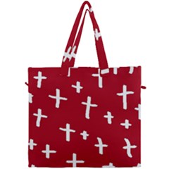 Red White Cross Canvas Travel Bag by snowwhitegirl